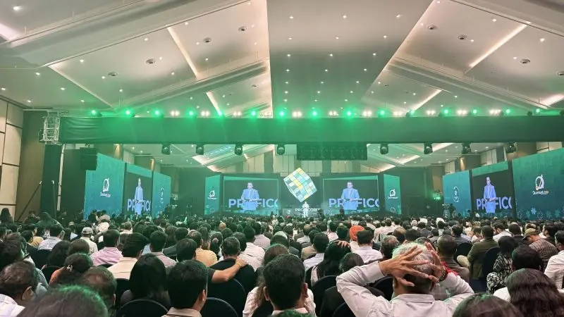 The main hall at Proficorn 2026 in Bengaluru, packed with business owners