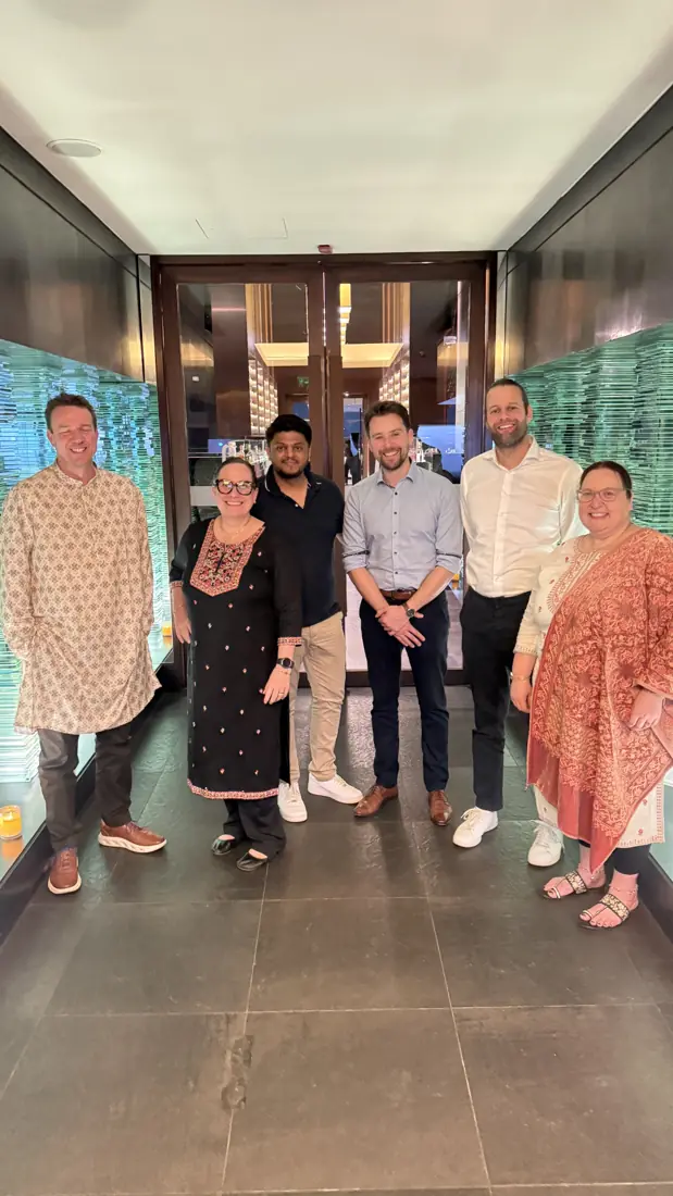 Yuvraj at dinner with visiting clients in Pune