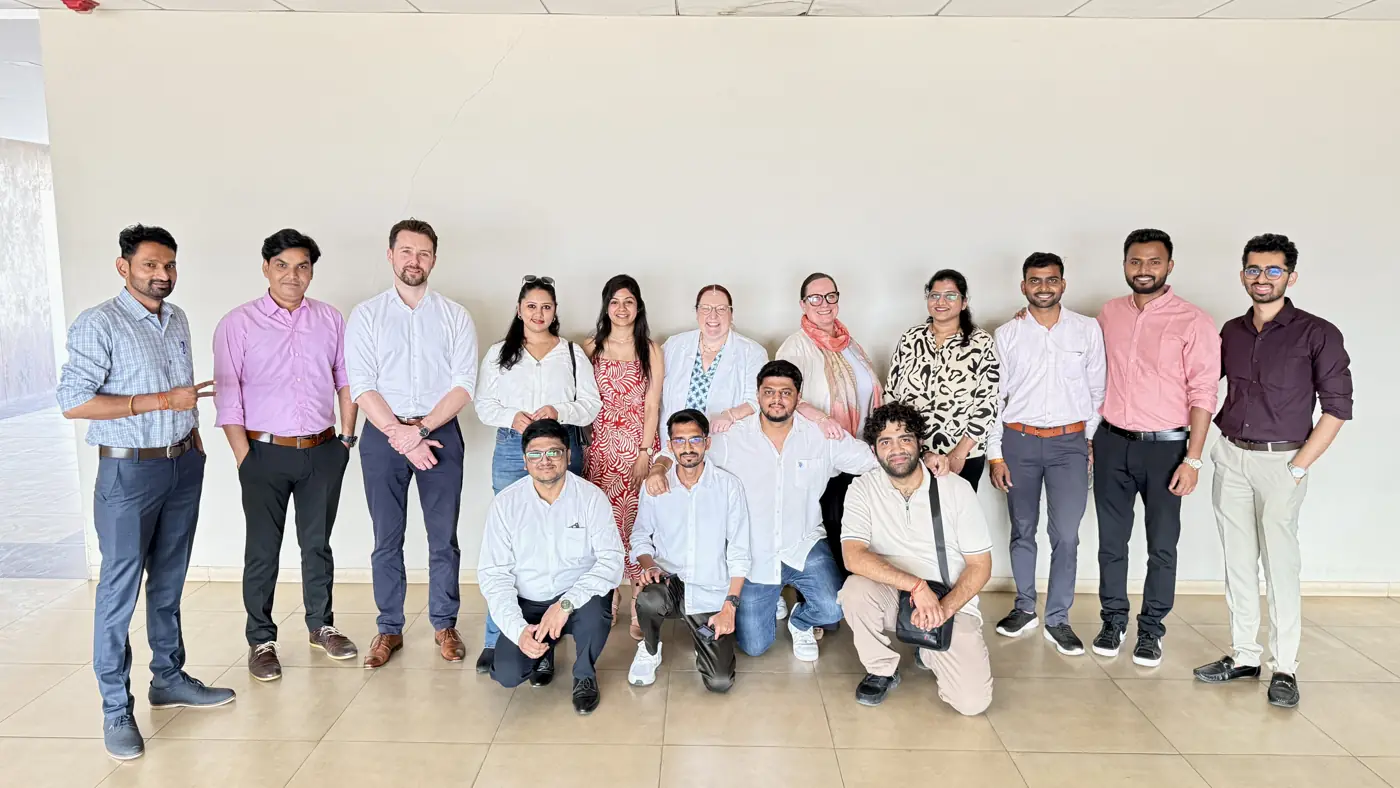 The Digiteins team with visiting clients in Pune, February 2026